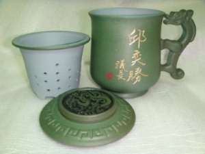 茶杯-鶯歌茶杯,鶯歌陶瓷茶杯-D711 綠色龍杯,寫名字泡茶杯