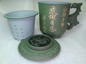 寫名字泡茶杯-鶯歌泡茶杯子,茶杯-D702  綠色鳳杯,寫名字泡茶杯