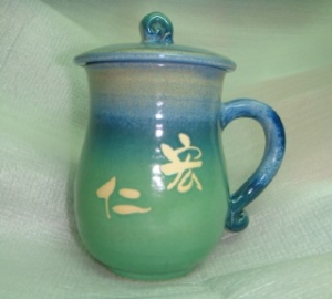 HA2009 手拉杯鶯歌陶瓷杯 藍綠色