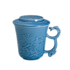 K1503 雕刻杯 尊龍杯 藍色 (380cc)