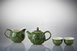 蘭花茶具組(一壺+六杯+茶海)