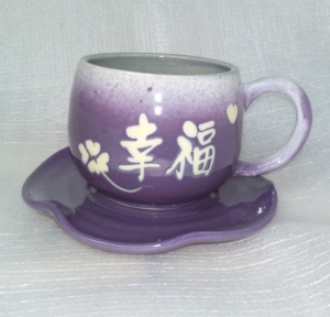 咖啡杯-手拉坏咖啡杯-HBC211 亮藍紫色